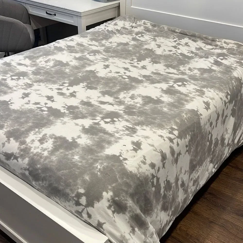 DORMIFY Full/Queen Grey Tye Dye Duvet Cover and 2 Pillow cases